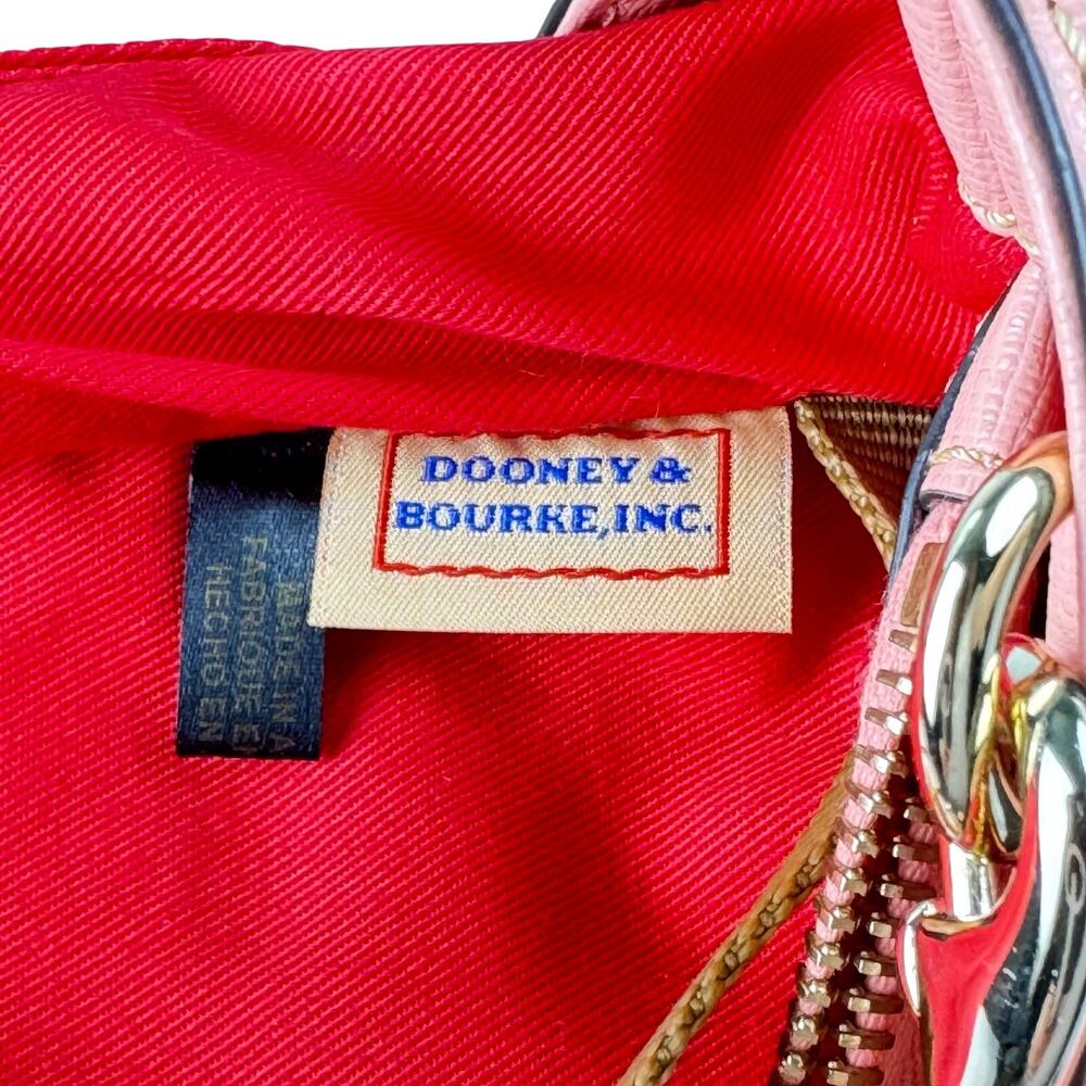 Dooney & Bourke Barlow Satchel Saffiano Leather Coral Pink Crossbody Bag - Picture 10 of 14